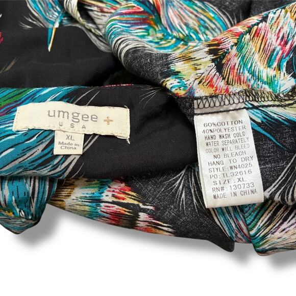 Umgee long duster kimono lightweight in a feather print - Picture 5 of 5